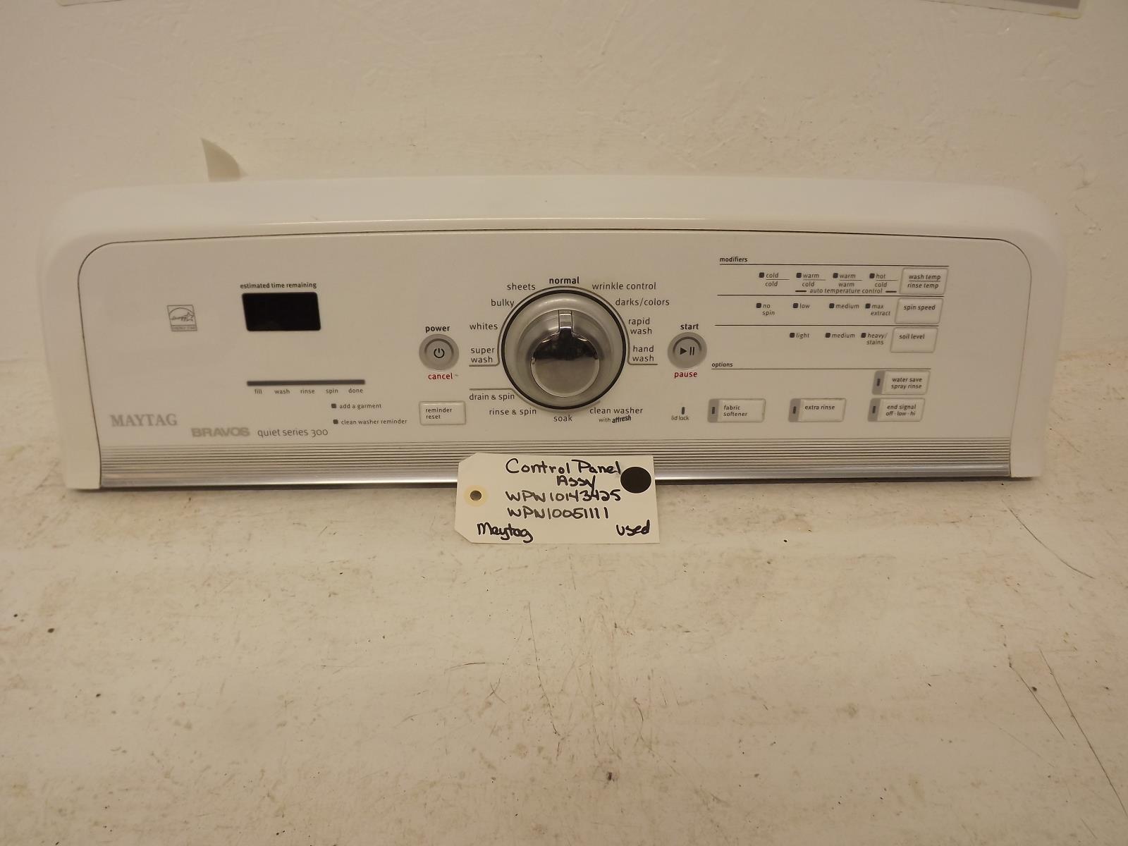 Maytag Washer WPW10143425 WPW10051111 Control Panel Used Maytag Washer WPW10143425 WPW10051111 Control Panel Used